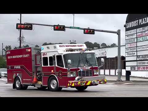 South Montgomery County FD Engine#11-1 responding to a Med Call w/ EMS Nice Pinned Mechanical Siren