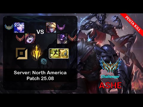 Ashe ADC + Lulu vs Ezreal + Alistar - NA Challenger - Patch 25.08