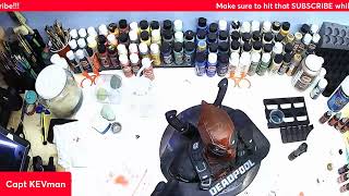 Continuation of the Airbrushing on the Deadpool Bust!!! Adding a Little More Color!