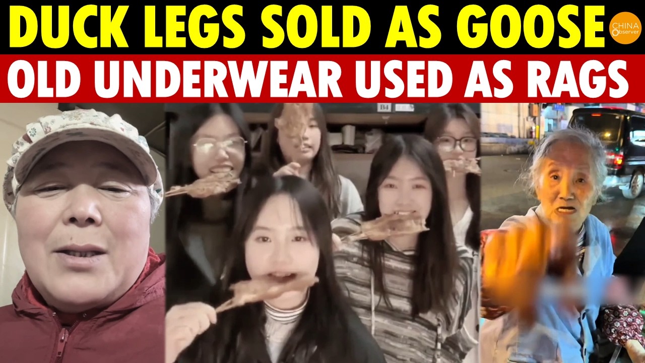 China Street Food Scandal: Fake or Gross — Duck Legs Sold as Goose, Old Underwear Used as Rags