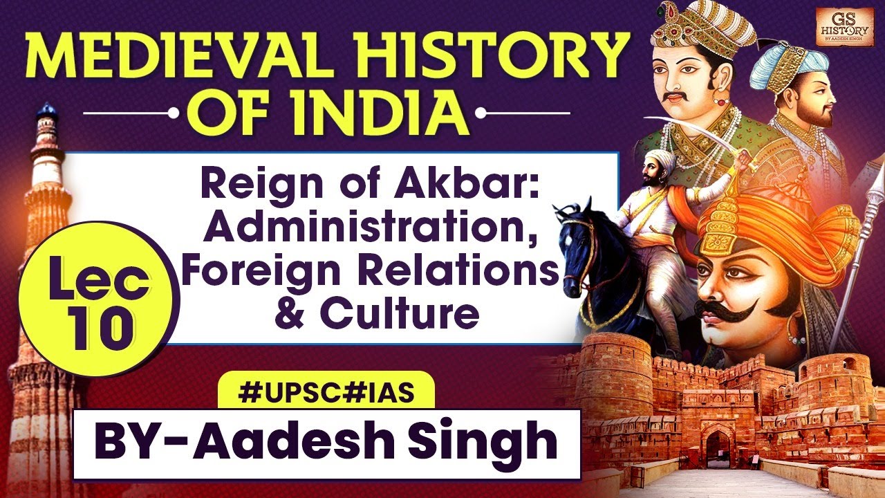 Video lecture explaining Akbar's administrative system and governance reforms