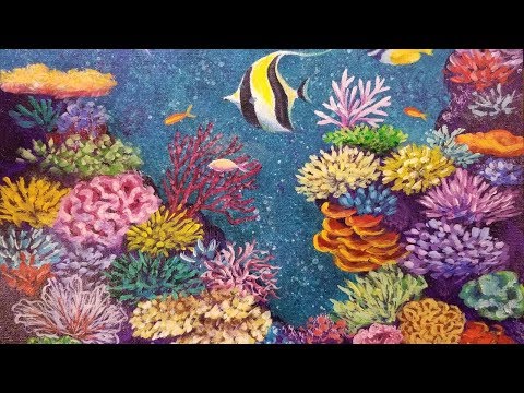 Coral Reef with Tropical Fish LIVE Acrylic Painting Tutorial