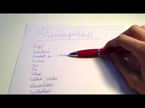 Stundenprotokoll schreiben / Ergebnisprotokoll anfertigen