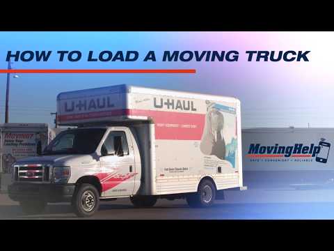 Part of a video titled How to Load Heavy Items into a Moving Truck Rental | Moving Help