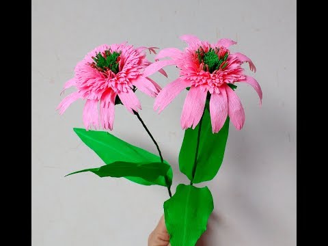 How to make Paper Flowers Coneflowers / Echinacea (flower # 205)