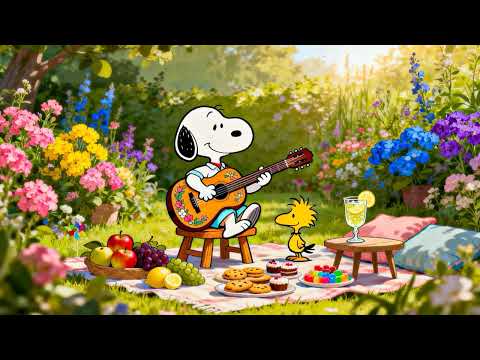 Snoopy’s Spring Garden Jam 🎸🌼  Chill Lofi Beats for Study, Focus & Relax