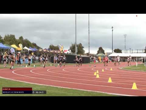 Boys U11 4 x 100m Heat 3 - 2019 SUBWAY State Relay Championships // LAVicTV