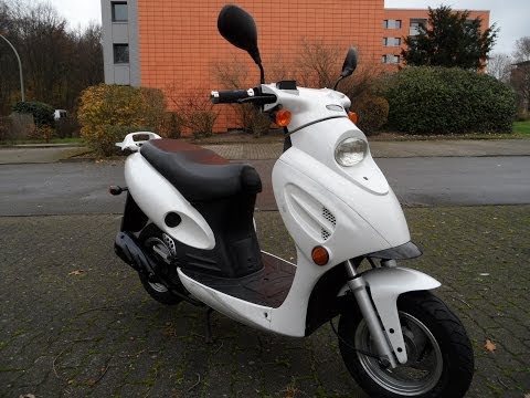 Baotian MKS Ecobike Panter 50 ccm Scooter Roller Perlmuttweiß walkaround sound HD