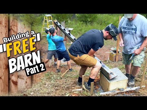 Building a barn with ONLY stuff we already have! PART 2 floor construction