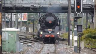 preview picture of video 'Locomotive à vapeur 241 P 17 arrivant à Mulhouse.'