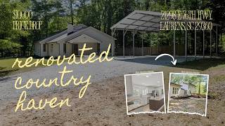 Renovated 3 Bedroom Home for Sale in Laurens SC | 0.82 Acre Wooded Lot + New Roof