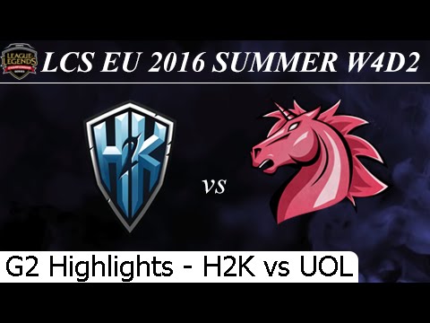 H2K vs UOL Game 2 Highlights 24/06/2016 - LCS EU Summer 2016 W4D2M9 H2K Gaming vs Unicorns of Love