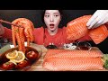 SUB Whole Salmon With Homemade Salmon Noodles Mukbang Asmr