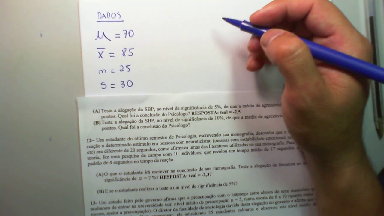 Teste de Hipótese para Média Populacional