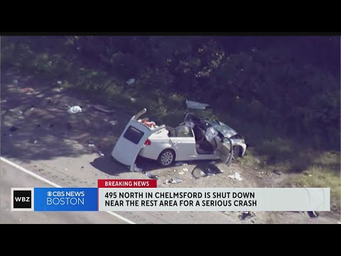 Route 495 north shut down in Chelmsford after wrong-way crash
