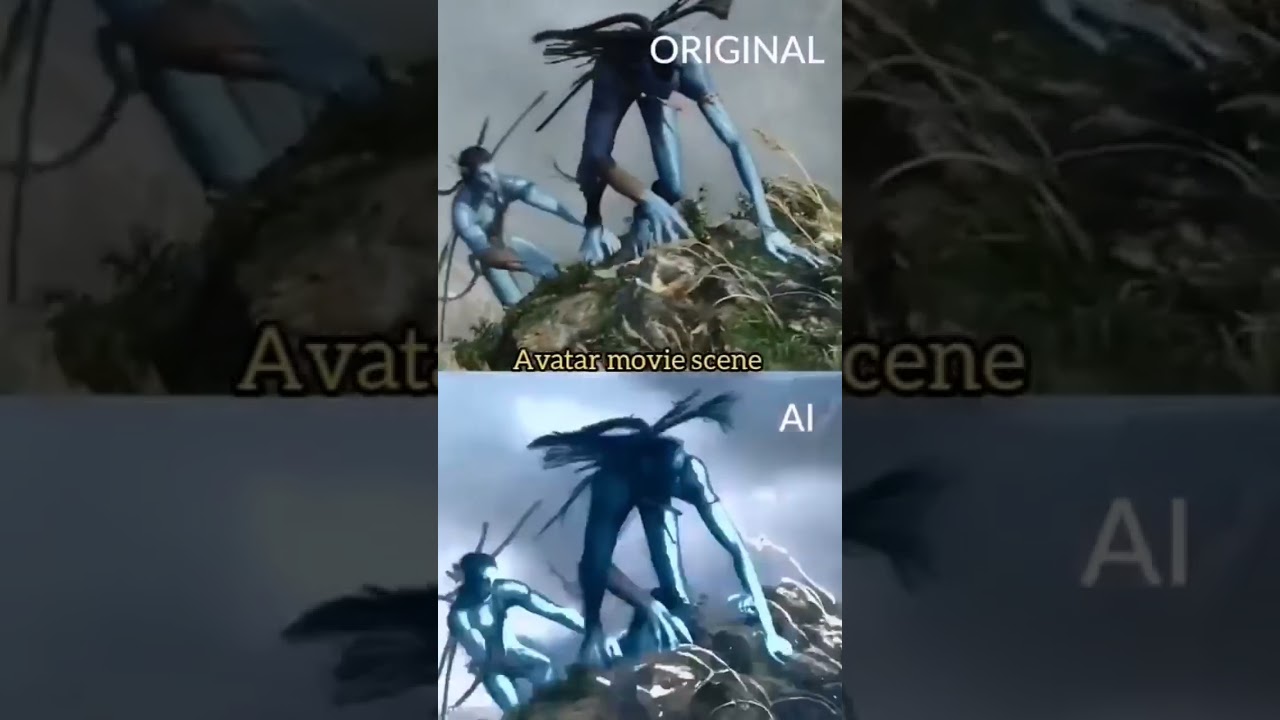 Ai vs Original, scene from Avatar movie, Ai generated #artificialintelligence #aiart #artist #tech