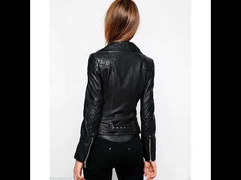 , title : 'Women New Fashion Black Leather Jacket | 100% Genuine Leather | ZippiLeather'