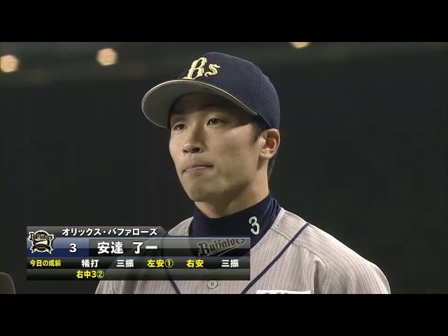 バファローズ安達選手ヒーローインタビュー 2014/8/12 L-Bs