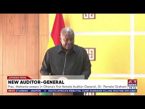 New Auditor-General: President Mahama swears in Ghana's first female Auditor-General.