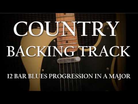 Country Backing Track - Fast 12 bar blues progression in A major.