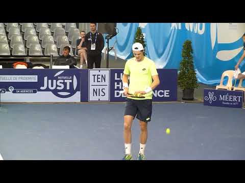 Maxime Janvier at the ATP Playin Challenger tennis tournament in Lille, France. March 23, 2018