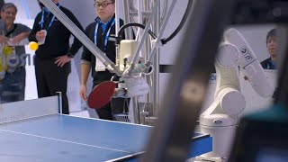 Ping-pong playing robot vs human