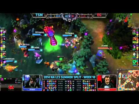 LCS Highlights TSM vs EG Week 10 Day 1 NA Summer 2014 Team Solomid vs Evil Geniuses S4 W10D1G2 Seaso