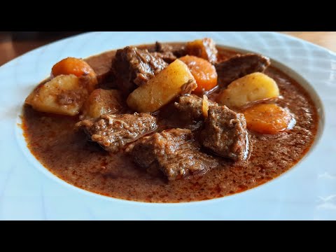 A delicious Hungarian meat dish recipe. Soft dinner gurest with veal.