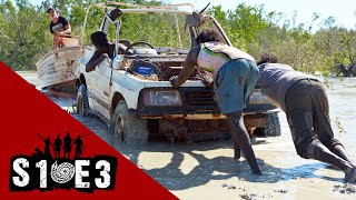 Oh no! Watch Joe sink the car while launching a dinghy - Black As Ep 3