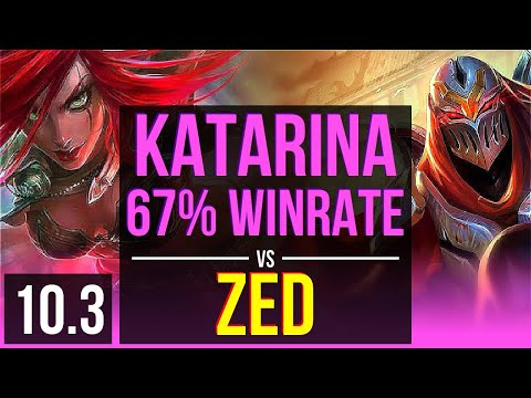 KATARINA vs ZED (MID) | Rank 1 Katarina, 67% winrate | EUW Challenger | v10.3