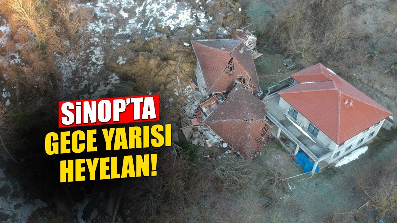 Heyelan Bölgesi Havadan Görüntülendi