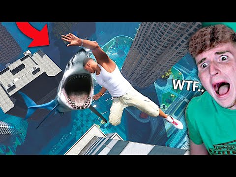 SCARY MEGALODON Eats Me In GTA 5.. (GTA 5 Mods)