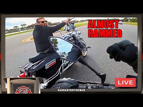 🔴 LIVE REVIEW: ANGRY HARLEY RIDER TRIES TO RAM BIKER