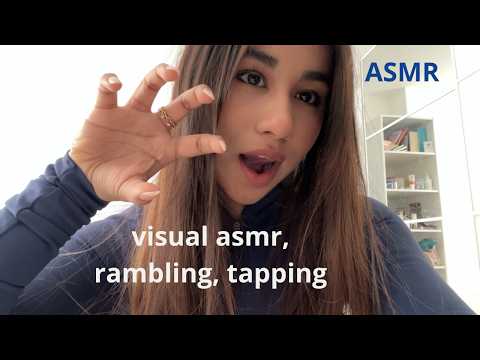 ASMR I visual hand movements and rambling, tapping, ear to ear whispering and soft spoken ♡