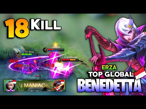 18 KILL MANIAC! Jungler Benedetta Gameplay [ Top Global Benedetta Best Build 2021 ] By Erza - MLBB
