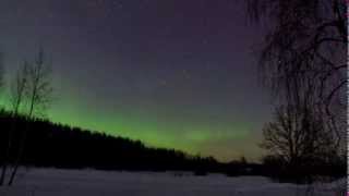 Northern Lights (Aurora Borealis) Time-lapse. Valmiera. Latvia 17-03-2013