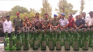 Polresta Solo Lakukan Pemusnahan Ribuan Liter Miras dan Narkotika Selama Razia Ramadan