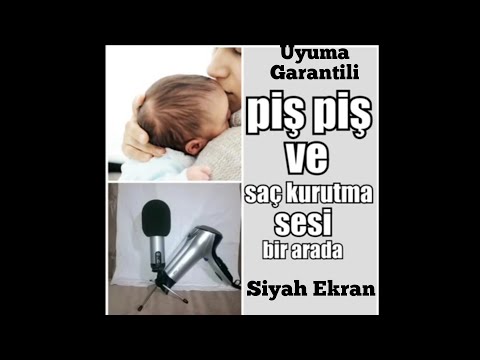 Piş Piş Sesi Ve Saç Kurutma Makinesi Sesi 12 Saat Aralarda REKLAMSIZ Siyah Ekran Uyuma Garantili