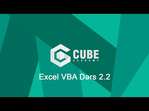 Excel VBA - Dərs 2.2 - VBA pəncərəsi, alt menyular və xanalar üzərində ilkin əməliyyatlar.