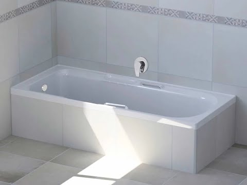 Duzi White Built-in Straight Bath with Handles - 1500 x 650mm - AQWH150001