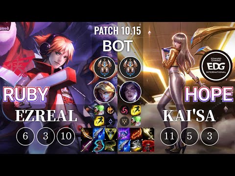 RW Ruby Ezreal vs EDG Hope Kai'Sa Bot - KR Patch 10.15