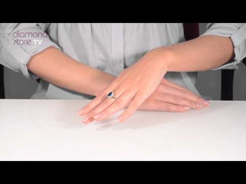 FET27-UY - 2.30ct Sapphire & 1ct H/Si Diamond Ring In 18K White Gold