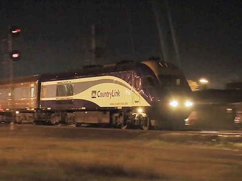 Countrylink XPT "Express Passenger Train" at night passing through Wodonga