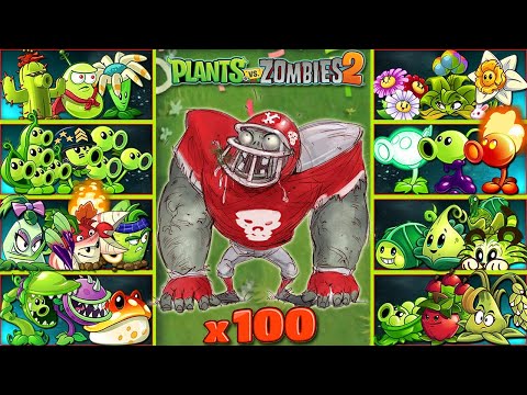 PvZ 2 Challenge - Random Team 3 Plant's POWER-UP Vs 999 All-Star Zombie - Who Will Win?
