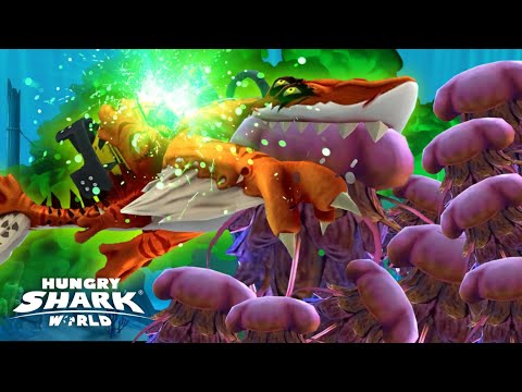 MELTDOWN SHARK LIVE CONTEST! EAT 450 JELLYFISH - Hungry Shark World