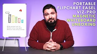 Portable Flipchart Easel VIZ PRO Magnetic Whiteboard Unboxing