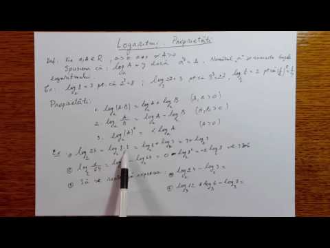 Logaritmi - Proprietati - Algebra - Clasa a X-a - 100104-01