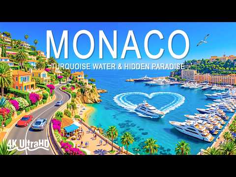 [8K] Monaco 🇲🇨 Luxury Marina, Mediterranean Coast & Riviera Atmosphere | Deep House 8K UHD