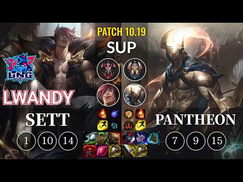 LNG lwandy Sett vs Pantheon Sup - KR Patch 10.19