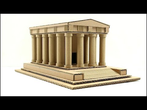 como hacer un templo de la antigua Grecia con cartón (temple of Greece made with cardboard